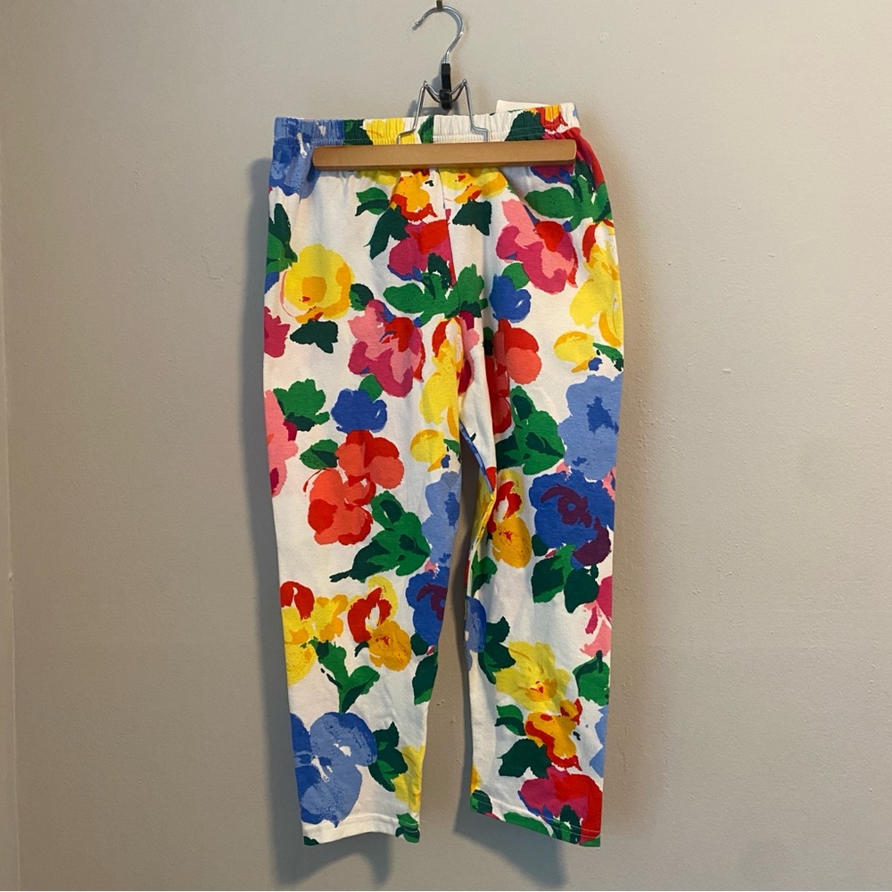 NWT New vintage kids Hartstrings watercolor floral flowers printed leggings 14